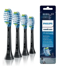 4-Pack Genuine Philips C3 Premium Plaque Control Brush Heads, Black