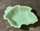 Vintage Fire King Jadeite Green Glass Maple Leaf Candy Nut Dish Bowl