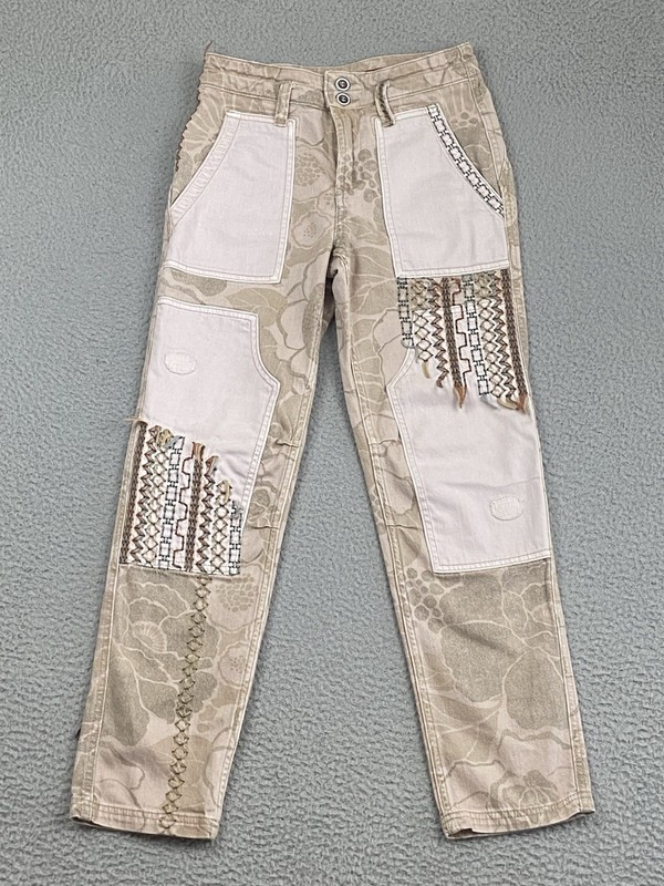 Pilcro Anthropologie Camp Wanderer Patchwork Jean Sz 26 [Waist 27in] Utility EXC