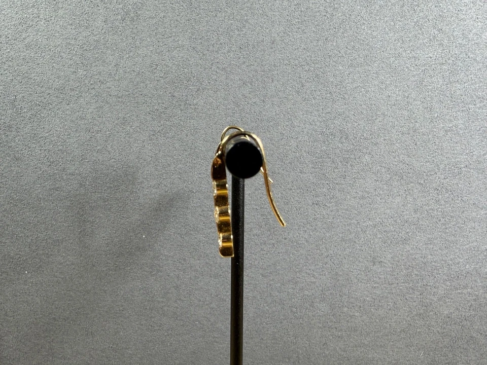 Lindos brincos de ouro amarelo 14k e diamante 0,50 ctw impressionantes - 1,84 gramas - Imagem 4 de 4