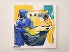 Blue Turtle Original Acrylic Painting 12x12 Canvas Pop Art Street Art — photo 5