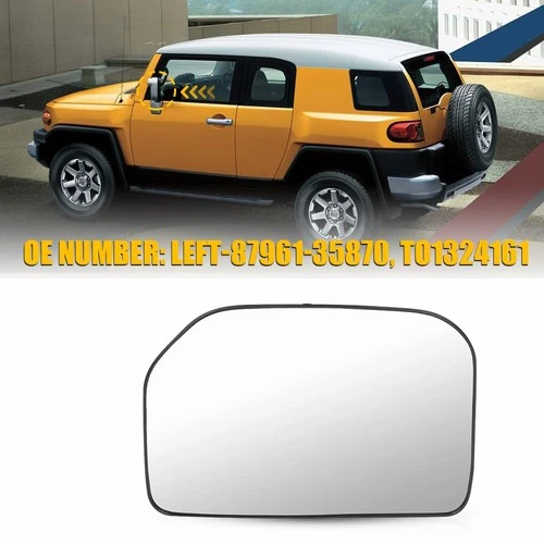 Driver Mirror Glass For 2007-2014 Toyota FJ Cruiser Convex With Backing Plate