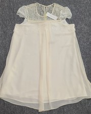 NWT BCBGeneration Dress Womens M Whisper White Lace Top Short Sleeve