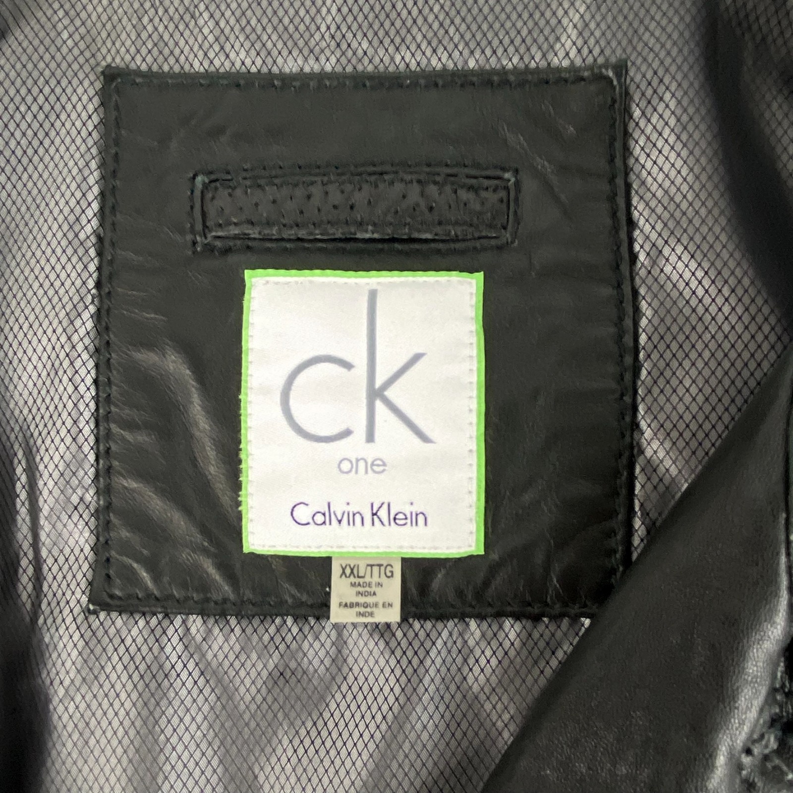 Calvin Klein CK One Leather Vest Men's XXL Black Thick Beautiful Leather Fine image 8
