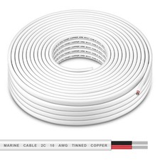 10 Gauge Duplex Marine Grade Wire - 100FT 10 AWG Tinned Copper Boat Cable, 2 ...