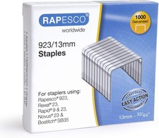 Image of Rapesco 1484 Type 923/13 mm Galvanised Heavy Duty Staples, Pack of 1000