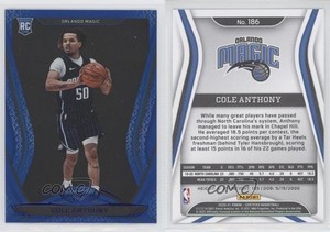 2020-21 Certified Mirror Blue Cole Anthony #186 Rookie RC