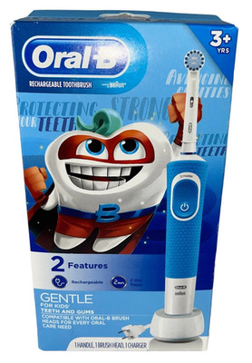 Oral-B Kids Electric Toothbrush with Sensitive Brush Head and Timer, for Kids 3+