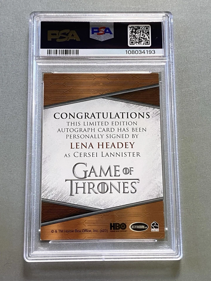 Game of Thrones Rittenhouse Auto Card Signed Lena Headey CERSEI LANNISTER PSA 8 - Image 3 of 3