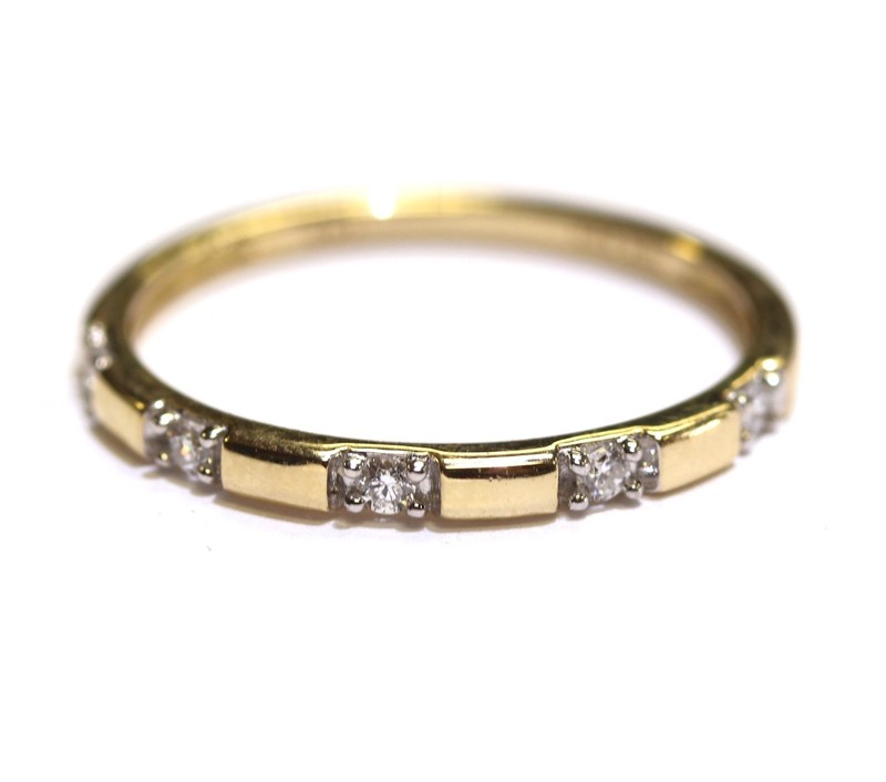 New 10k yellow gold .05ct Lab Grown Diamond wedding band anniversary ring 1.2g 7