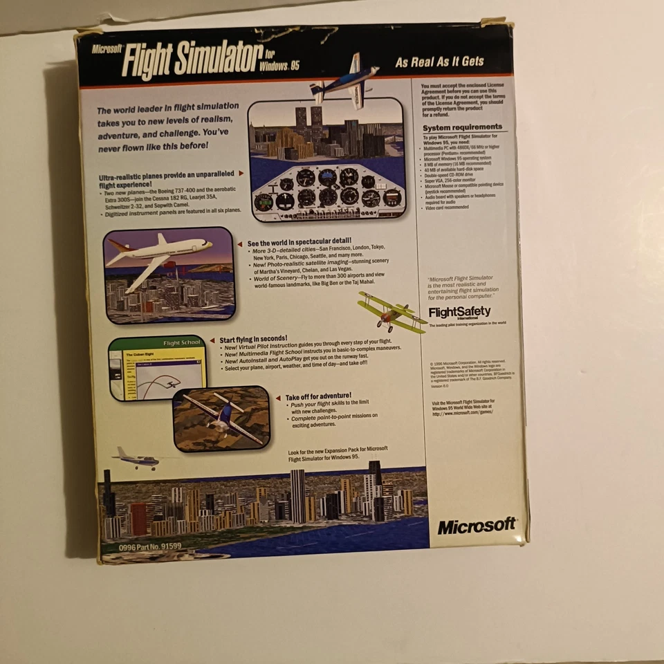 MS Flight Simulator Win 95 PC Big Box | KOMPLETT CIB | Vintage Sammlerstück 1996 - Bild 3 von 4