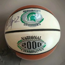 2000 MICHIGAN STATE Mini Basketball National Champion Ball Mateen Cleaves #12