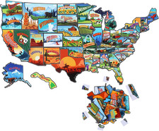 50 Pcs United States Map Fridge Magnets USA Souvenirs US Individual Sta...