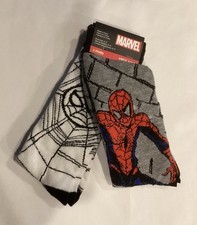 Lot of 2 Pairs Of Marvel Spiderman Halloween Socks, Adult 6-12 Size