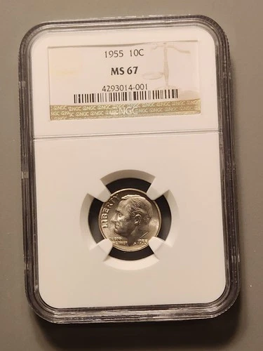 1955-P Roosevelt Dime-NGC ms 67