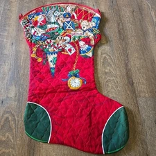 Cranston Vintage Handcrafted Jumbo Stocking Night Before Christmas 17x32 Quilted