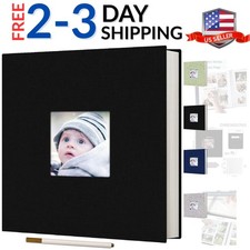 Photo Album Self Adhesive Scrapbook for 4x6 5x7 8x10 Pictures Linen Cover DIY...