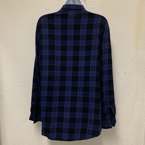 Camicia Express manica lunga/3/4 bottoni nero blu a quadri donna taglia S - Foto 3 di 8