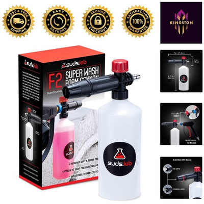 #ad Quick Connect Suds Lab Foam Cannon Adjustable Soap Ratio for Perfect Shine $30.39