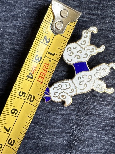 Vintage gold toned enamel poodle brooch - Picture 10 of 10