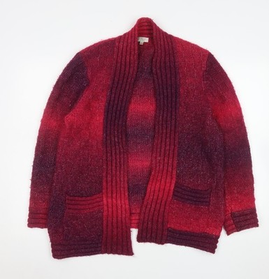 CC Petite Damen Strickjacke rot Wollmischung offen L