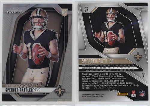 2024 Panini Prizm Rookie Variations Silver Prizm Spencer Rattler #37 RC - Foto 3 di 3