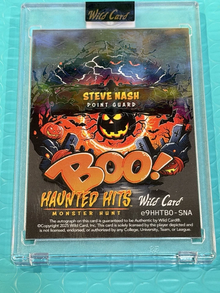 Wild Card Haunted Hits 2025 ¡Boo! Vinilo dorado Haunted House Steve Nash 1/1 automático Foto 3 de 3