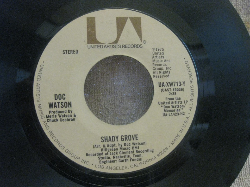DOC WATSON - MAKE ME A PALLET (1975) United Artists 7" VINYL SINGLE 45 - Image 4 of 4