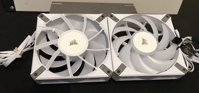 Lot of 2 Corsair AF120 RGB AF Elite 120mm PC Case Fans   White -FREE SHIPPING