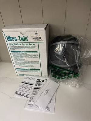 MSA Ultra Twin Full Face Respirator Mask, Size Small, w/ 2 P100 HEPA filters