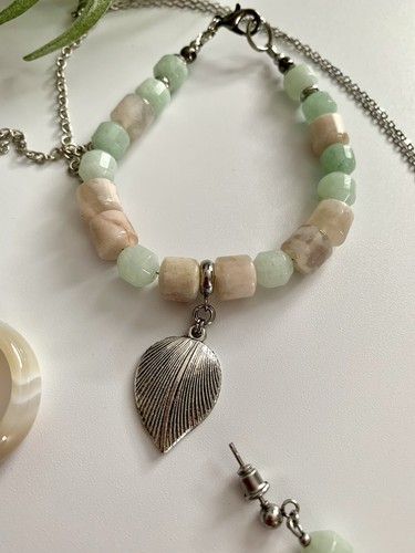 Tibetan Silver/stainless Steel Agate/Jade Bracelet, Earrings Ring Chain/pendant - Picture 3 of 14