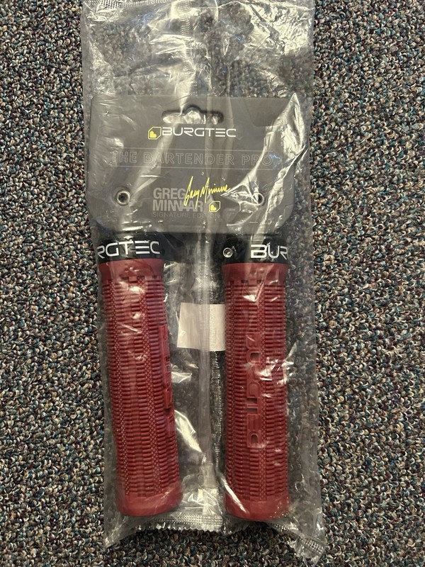 Burgtec Bartender Pro Lock Grips Greg Minnaar Race Red New