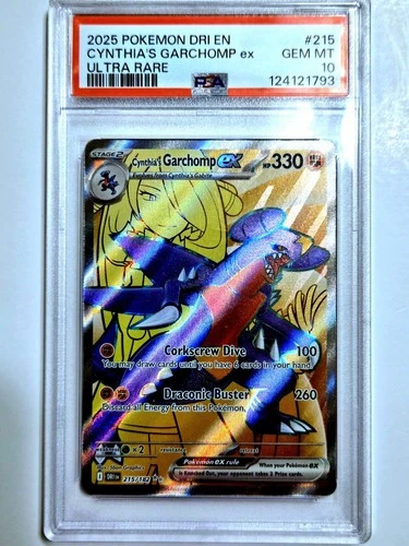 2025 Cynthia's Garchomp ex PSA 10 241/182 Pokemon Destined Rivals Ultra Rare EN
