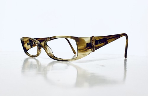 Elizabeth Arden 2 Tone Brown Swirl Rectangular Glasses Gold Accents 51 16 130