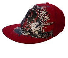 Disney Park Mickey Mouse Baseball Cap Size OSFM Graphic Red Black White Classic
