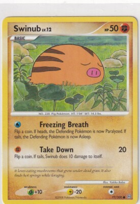 Pokemon Karte D&P Sturmtief Nr. 77/100 Swinub englisch