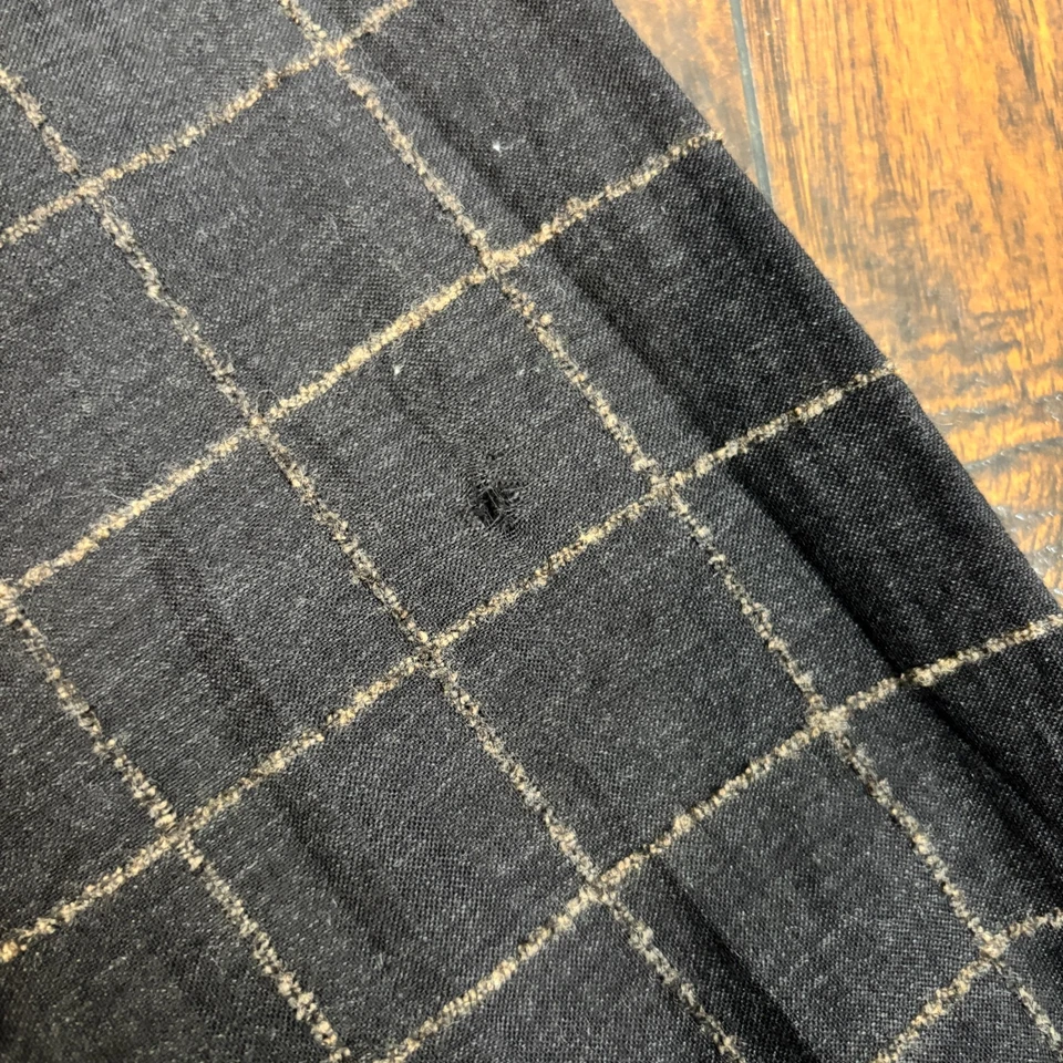 Camisa Ermenegildo Zegna XL Gris Carbón Texturizada Mezcla de Lana a Cuadros Botón Delantero Foto 3 de 4