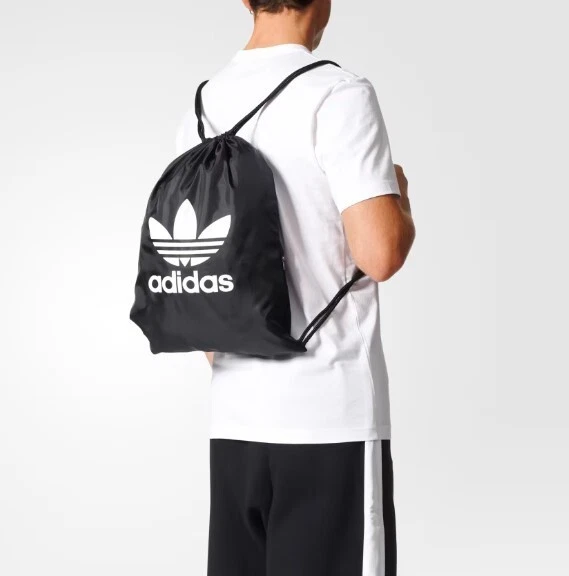 ADIDAS ORIGINALS Gym Sac Unisexe Noir Blanc Cordon Sac Dos 45.7x35.6cm