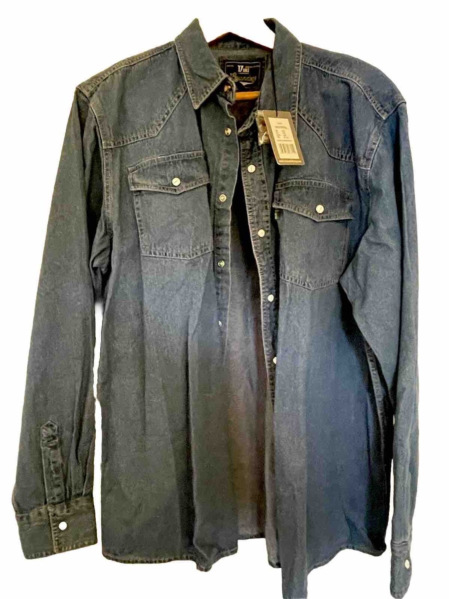 Duke Men's Blue Denim Shirt Size New With Tags UK