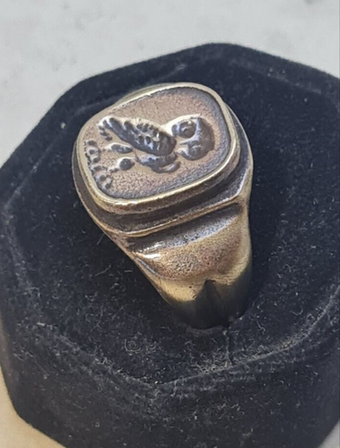 Anello gufo stile romano fatto a mano bronzo antico look vintage spqr - Foto 2 di 5