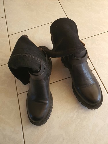 Bottines Springfield En Velours Noir – Talon 5,5 Cm – Pointure 38 – Très Bon état, Peu Portées