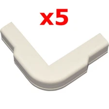 5 Pack - 1.25" Raceway Conduit Cable Management Wire Mold Outside Corner White