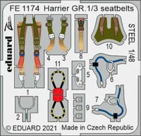 Eduard Harrier GR.1/3 Seatbelts Sitzgurte ÄTzteile 1:48 Kinetic Modell-Bausatz