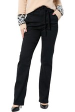 DG2 by Diane Gilman New Classic Stretch Denim Belted Trouser Black