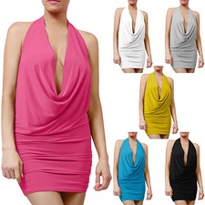 NE PEOPLE Women Lightweight Deep V Neck Halter Sexy Classy Evening Dress NEWDR59