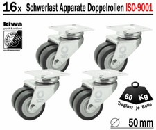 Schwerlast Doppelrollen Transport Lenk Rollen 16x Ø 50mm Le-Le BS-Rollen Germany