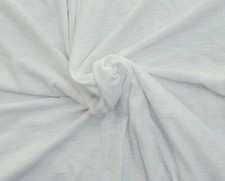 White Cotton Slub Jersey Knit Fabric By the Yard 3/25