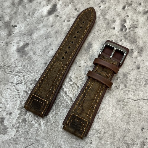 Size 20/22mm Military Pilot Aviator Style Padded Leather Watch Strap/Band W55 - Picture 11 of 11