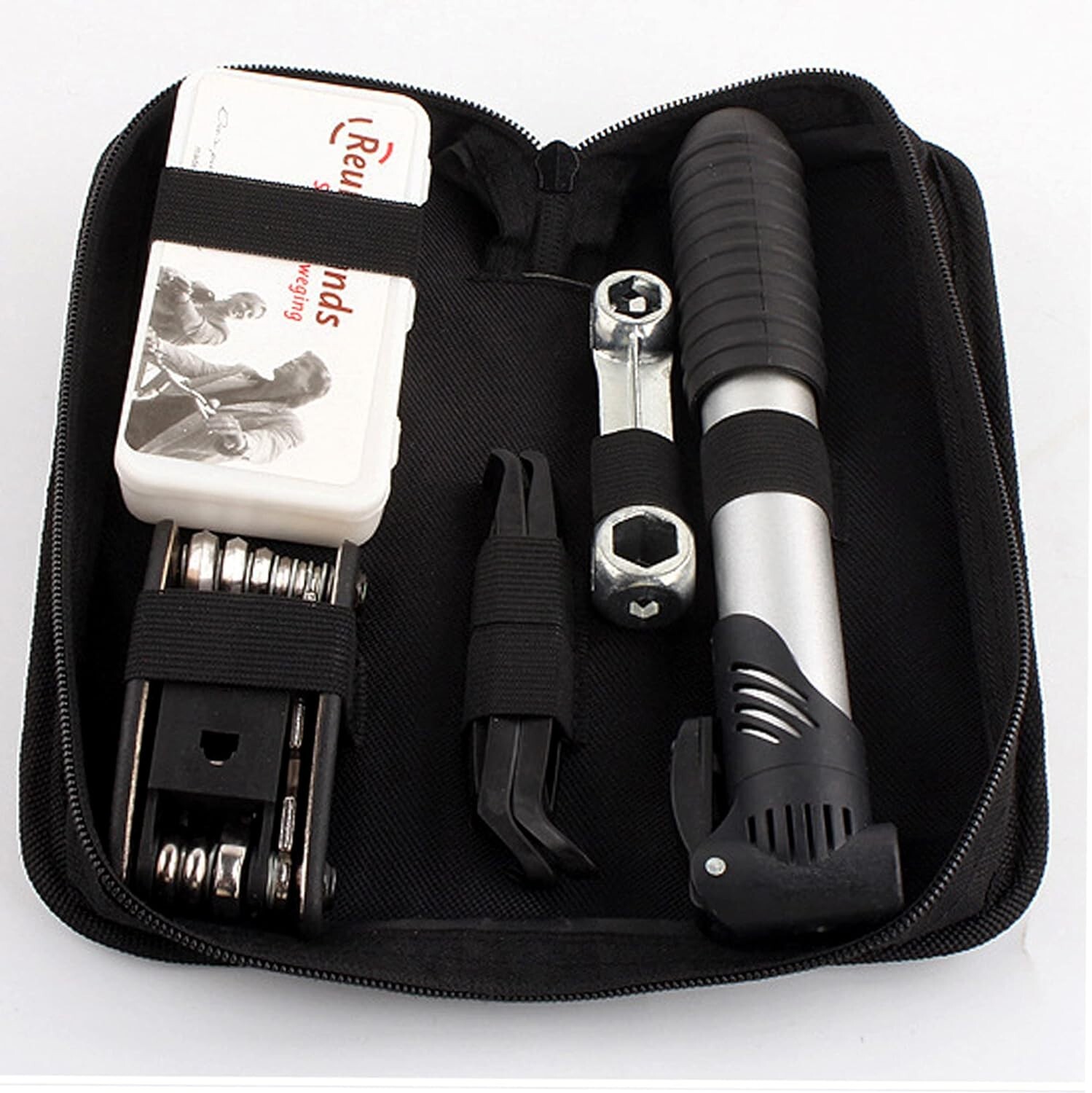 Bike route 67 Bike Tire Repair Tool Kit Bag & Portapatchble Bicycle Pump