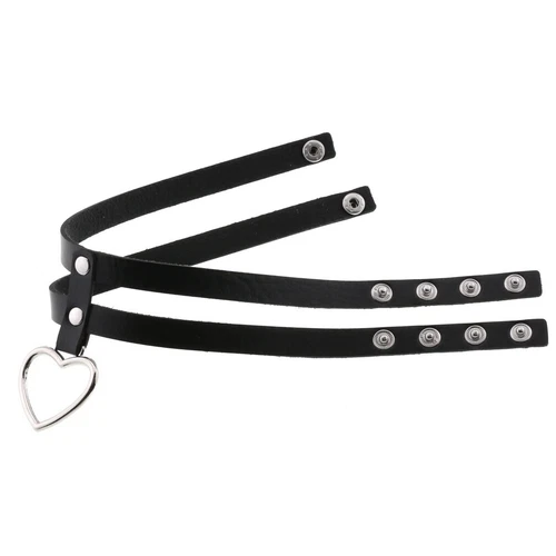 Gothic Leder Double Line Halskette Punk verstellbar Halsband Zubehör - Bild 5 von 38